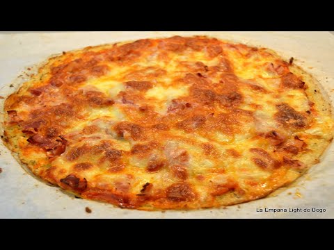 Pizza con Masa de Coliflor sin Harina Ni Levadura. Receta Muy Fácil y Rápida